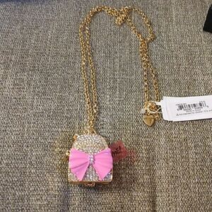 🌲Betsey Johnson book bag necklace NWT